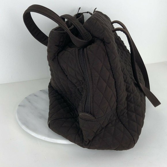 VERA BRADLEY Quilted Espresso XL Tote Weekender Carry On Bag & Laptop Briefcase - Picture 5 of 12